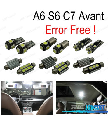 KIT COMPLETO 17 LAMPADAS LED INTERIOR PARA AUDI A6 S6 RS6 C7 AVANT WAGON 12-