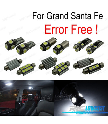 KIT COMPLETO 13 LAMPADAS LED INTERIOR PARA HYUNDAI GRAND SANTA FE XL 13-16