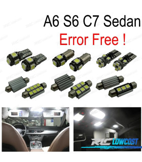 KIT COMPLETO 16 LAMPADAS LED INTERIOR PARA AUDI A6 S6 RS6 C7 SEDAN 12-17