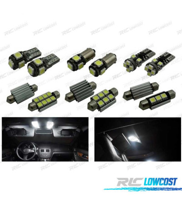 KIT COMPLETO 19 LAMPADAS LED INTERIOR PARA MERCEDES CLASE C W204 SEDAN C230 C250 C280 C300 C350 C63 AMG 08-14