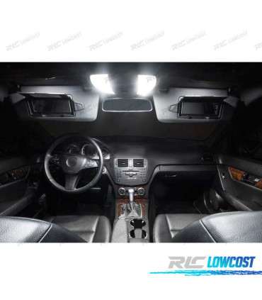 KIT COMPLETO 19 LAMPADAS LED INTERIOR PARA MERCEDES CLASE C W204 SEDAN C230 C250 C280 C300 C350 C63 AMG 08-14