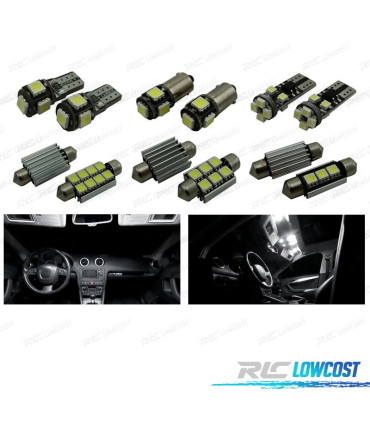 KIT COMPLETO DE 26 LÂMPADAS LED INTERIOR PARA AUDI A3 S3 8L 1996- 2003