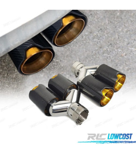 PONTEIRA DE ESCAPE BMW LOOK M PERFORMANCE DORADO CARBONO