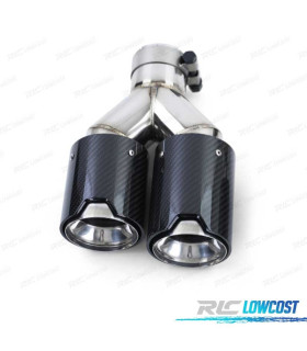 PONTEIRA DE ESCAPE ESQUERDA BMW LOOK M PERFORMANCE CROMADO CARBONO