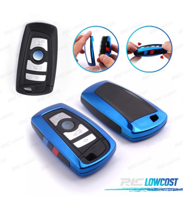 CAPA DE CHAVE BMW QUADRADA AZUL