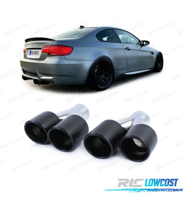 PONTEIRAS DE ESCAPE SAIDA DUPLA UNIVERSAL 2x 89MM INOX PRETO MATT