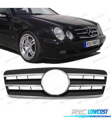 GRELHA FRONTAL MERCEDES CLK W208 COUPE CABRIO 96-02 PRETA CROMADA