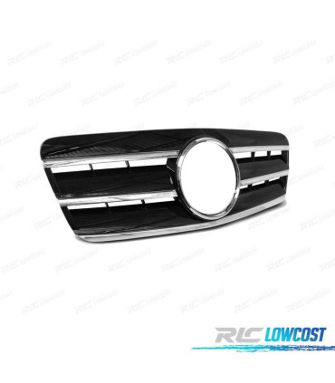 GRELHA FRONTAL PARA MERCEDES CLK W208 96-02 LOOK CL STYLE PRETO CROMADO