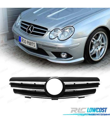 GRELHA FRONTAL MERCEDES CLK W209 02- LOOK SPORT PRETO CROMADO