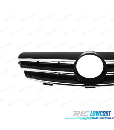 GRELHA FRONTAL MERCEDES CLK W209 02- LOOK SPORT PRETO CROMADO