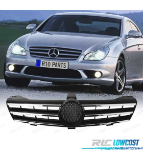 GRELHA FRONTAL SPORT AMG MERCEDES CLS W219 04-10 CROMADA PRETA
