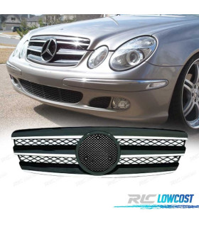 GRELHA FRONTAL TIPO AMG MERCEDES E W211 02-06 CROMADA PRETA