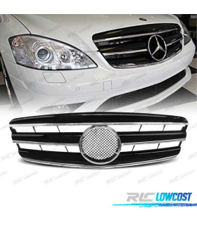 GRELHA FRONTAL MERCEDES W221 05-09 LOOK CL STYLE PRETA CROMADA