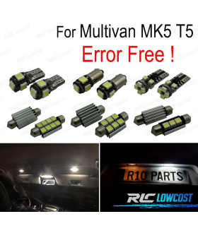 KIT COMPLETO 18 LAMPADAS LED INTERIOR PARA VOLKSWAGEN VW MULTIVAN MK5 T5 03-15