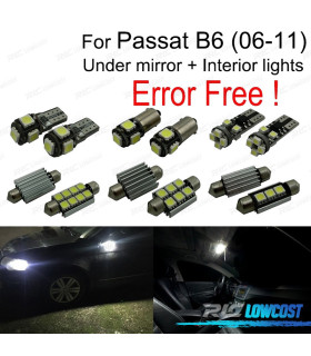 KIT COMPLETO 17 LAMPADAS LED INTERIOR PARA VOLKSWAGEN VW PASSAT B6 SALOON 06-11
