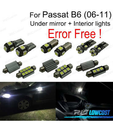 KIT COMPLETO 17 LAMPADAS LED INTERIOR PARA VOLKSWAGEN VW PASSAT B6 SALOON 06-11