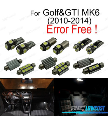 KIT COMPLETO 14 LAMPADAS LED INTERIOR PARA VOLKSWAGEN VW GOLF 6 MK6 MK VI GTI 10-14