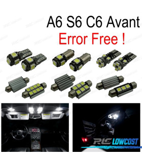 KIT COMPLETO 18 LAMPADAS LED INTERIOR PARA AUDI A6 S6 RS6 C6 AVANT 05-11