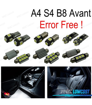 KIT COMPLETO 18 LAMPADAS LED INTERIOR PARA AUDI A4 S4 B8 AVANT 09-15
