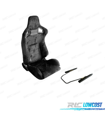 KIT BANCO SEMI BAQUET BACKET LOOK RS EM ALCANTARA PRETA