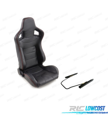 KIT BANCO DESPORTIVO LOOK CARBONO SEMI BAQUET ESTILO RS PRETO