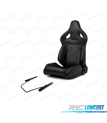 KIT BAQUET BACKET DESPORTIVA COURO PRETA ESTILO SPORTSTER