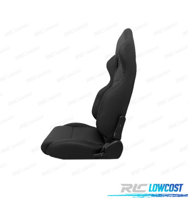BAQUET BACKET DESPORTIVA LOOK SPARCO COURO PRETA