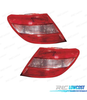 FAROLINS PARA MERCEDES CLASSE C W204 BERLINA 07-10 BRANCO VERMELHO