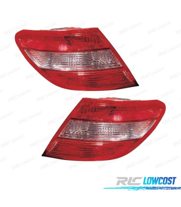 FAROLINS PARA MERCEDES CLASSE C W204 BERLINA 07-10 BRANCO VERMELHO