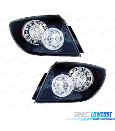 FAROLINS PARA MAZDA 3 HATCHBACK 5P 03-09 LED FUNDO PRETO