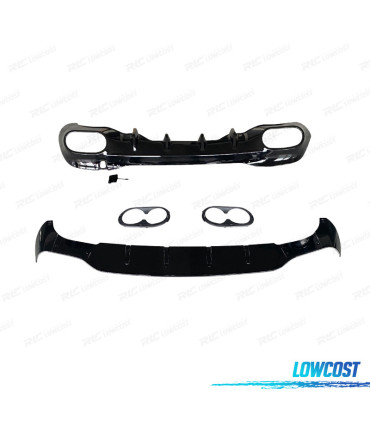 DIFUSOR MERCEDES CLASE CLA W118 AMG 19- LOOK AMG CLA45 PRETO BRILHANTE
