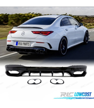 DIFUSOR MERCEDES CLASE CLA W118 AMG 19- LOOK AMG CLA45 PRETO BRILHANTE