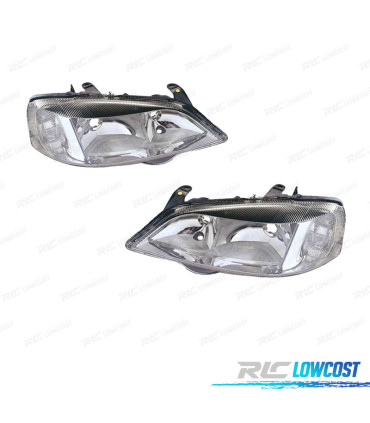 FARÓIS OPTICAS PARA OPEL ASTRA G 98-04 FUNDO CROMADO