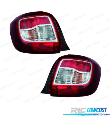 FAROLINS PARA DACIA SANDERO STEPWAY 13-17 BRANCO VERMELHO FUMADO