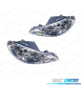 FARÓIS OPTICAS PEUGEOT 206 98-09 H7+H7