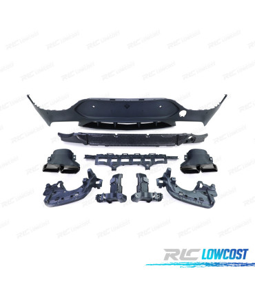 DIFUSOR TRASEIRO MERCEDES CLASE GLC C253 COUPE 16-19 LOOK GLC63 + PONTEIRAS DE ESCAPE PRETAS