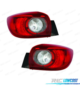 FAROLINS PARA MAZDA 3 HATCHBACK 5P 13-17 BRANCO VERMELHO