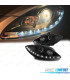 FARÓIS SEAT LEON ALTEA TOLEDO 04-09 LUZ DIURNA LED FUNDO NEGRO