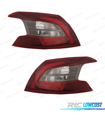 FAROLINS PEUGEOT 308 II RESTYLING 17-21 LED VERMELHO FUMADO