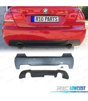 PARA-CHOQUES TRASEIRO BMW E92 E93 06-14 LOOK M DUPLA SAÍDA PDC