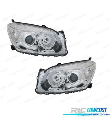 FARÓIS OPTICAS PARA TOYOTA RAV-4 06-08 CROMADOS