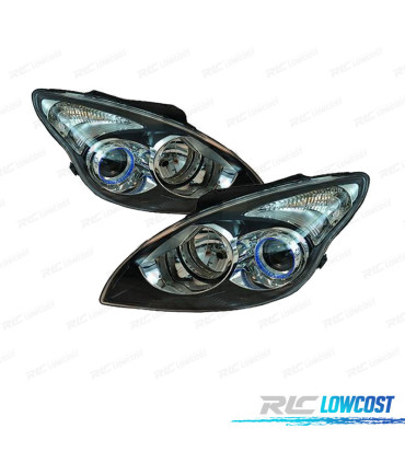 FARÓIS OPTICAS PARA HYUNDAI I30 07-12 FUNDO PRETO