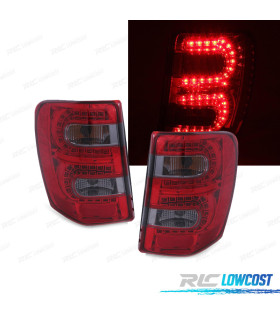 FAROLINS TRASEIROS LED JEEP GRAND CHEROKEE 99-05 RED SMOKED VERMELHO FUMADO ESCURECIDO