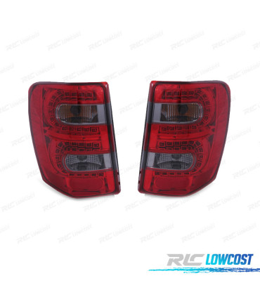 FAROLINS TRASEIROS LED JEEP GRAND CHEROKEE 99-05 RED SMOKED VERMELHO FUMADO ESCURECIDO