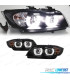 FARÓIS BMW E90 E91 05-08 XENON ANGEL EYES U LED 3D NEGRO