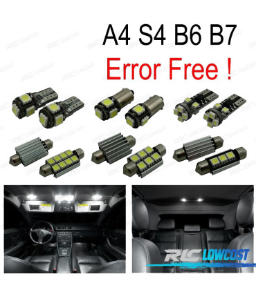 KIT COMPLETO DE 18 LÂMPADAS LED INTERIOR PARA AUDI A4 S4 B6 B7 2002-2008