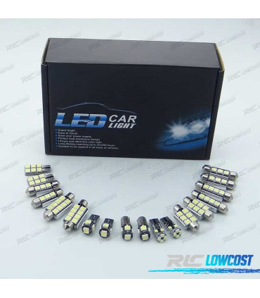 KIT COMPLETO DE 18 LÂMPADAS LED INTERIOR PARA AUDI A4 S4 B6 B7 2002-2008
