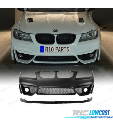 PARA-CHOQUES FRONTAL BMW E90 E91 08-12 LOOK M4 GRELHAS NEVOEIRO + SPOILER LIP