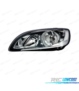 FAROL ESQ PARA VOLVO S60 V60 13- LUZ DIANTEIRA LED FUNDO PRETO FIX. SIMPLES COM FLANGE