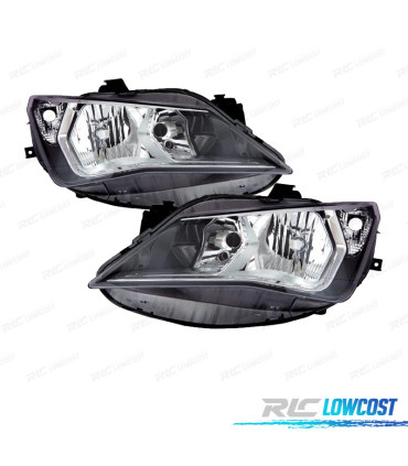 FARÓIS PARA SEAT IBIZA 12-17 FUNDO ESCURO CROMADO